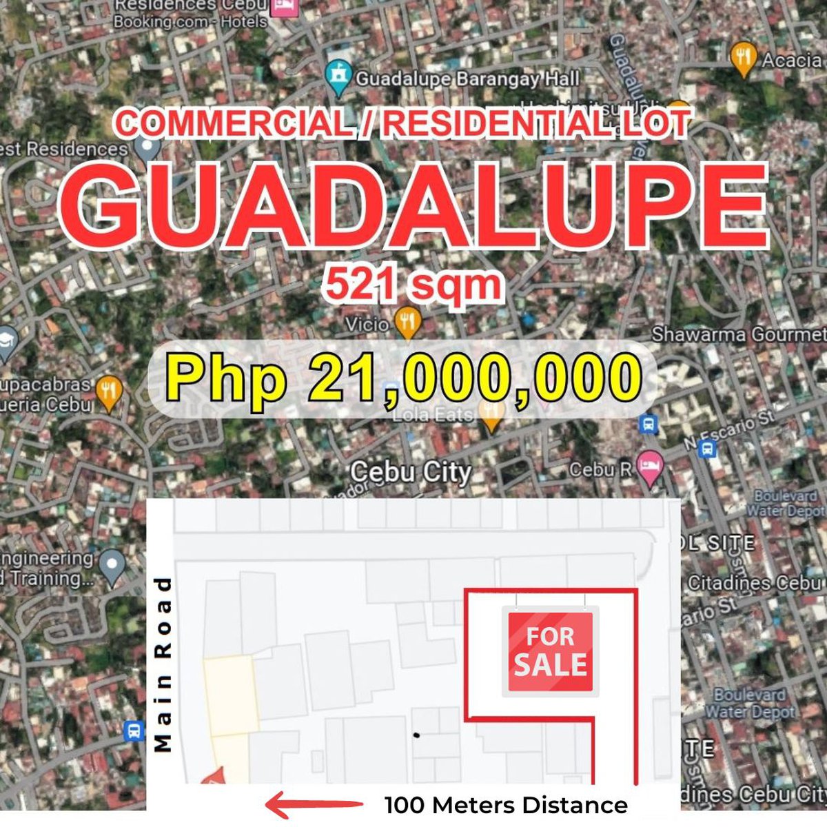 521 sqm Residential Lot For Sale in Guadalupe Cebu City [Lot 🚜