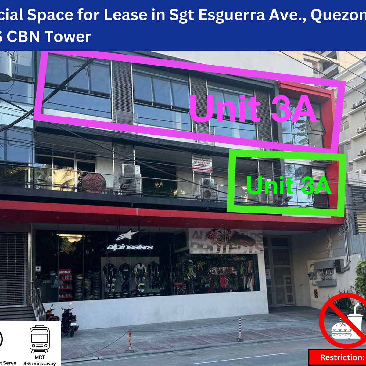81.14SQM and 170.86SQM Commercial Space Lease QC (Retail Store/Office