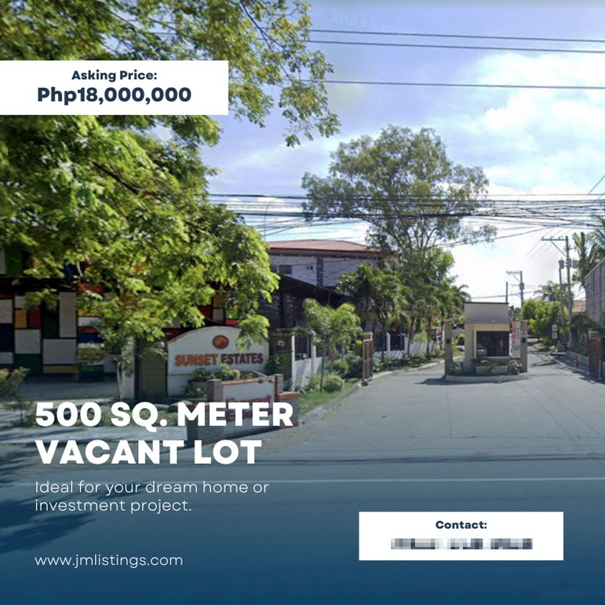 500 sqm Residential Lot For Sale in Sunset Estates Angeles Pampanga