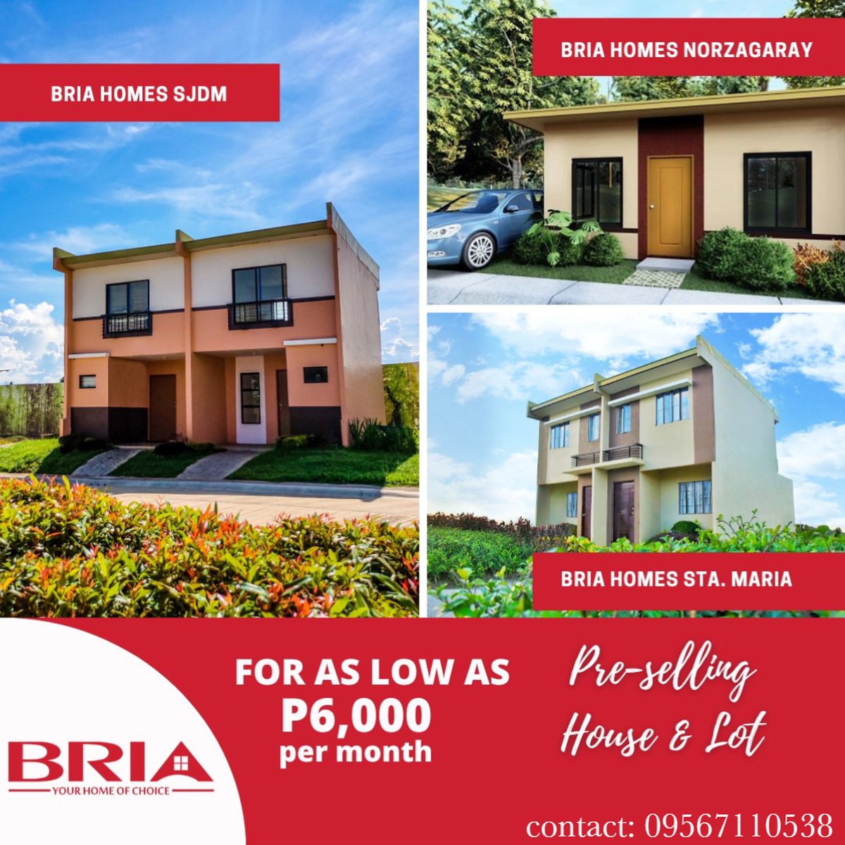 AFFRODABLE BRIA HOMES IN BULACAN FOR OFW (Price starts at P1M) [House