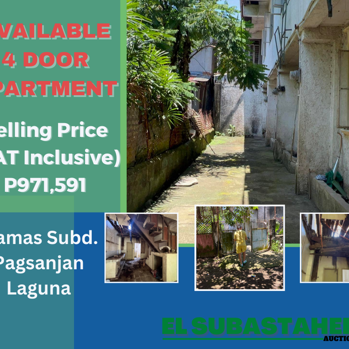 AVAILABLE FORECLOSED 4 DOOR APARTMENT IN LLAMAS SUBD.PAGSANJAN, LAGUNA [Condo 🏙️] (January 2023