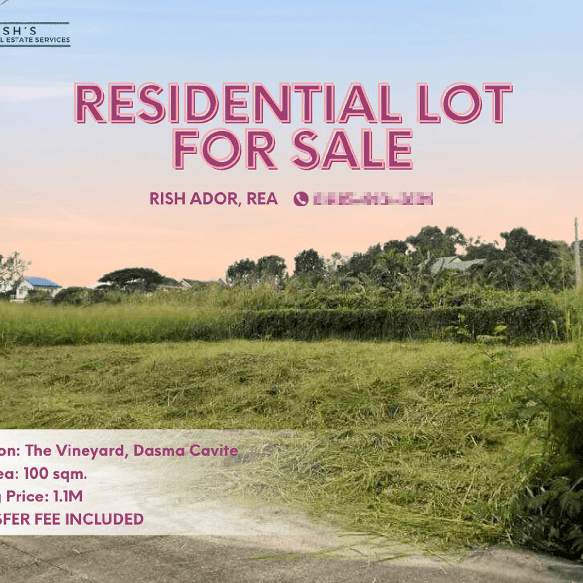 A 100sqm Residential Lot in Robinson's Vineyard, Dasma Cavite [Lot 🚜 ...