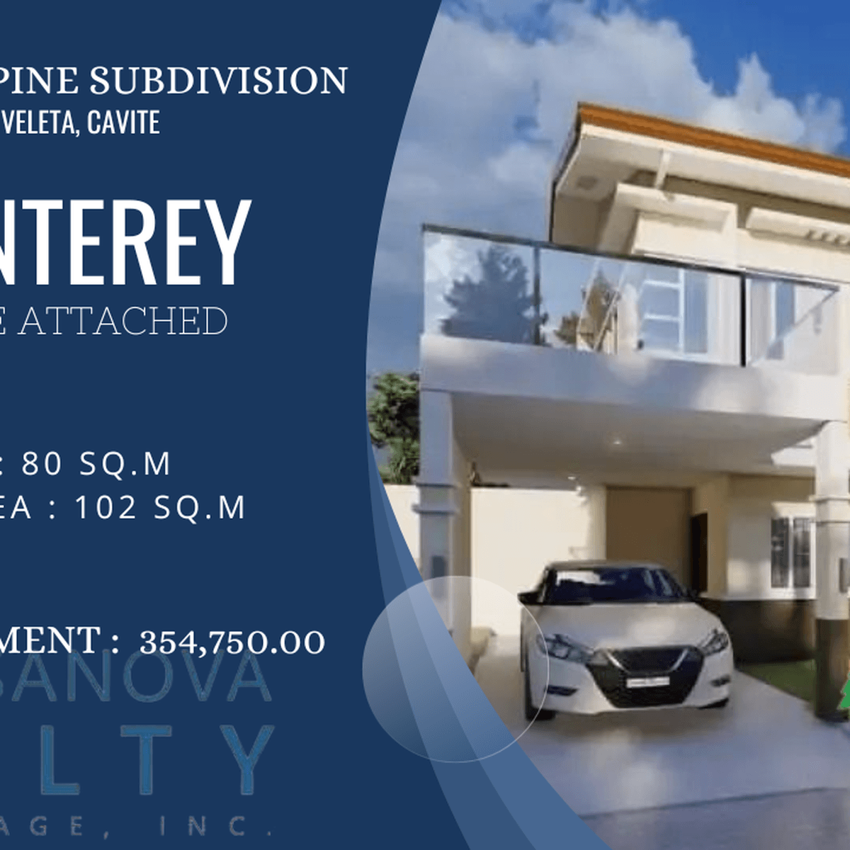 3Bedroom, Carport Single Attached House For Sale in Noveleta Cavite