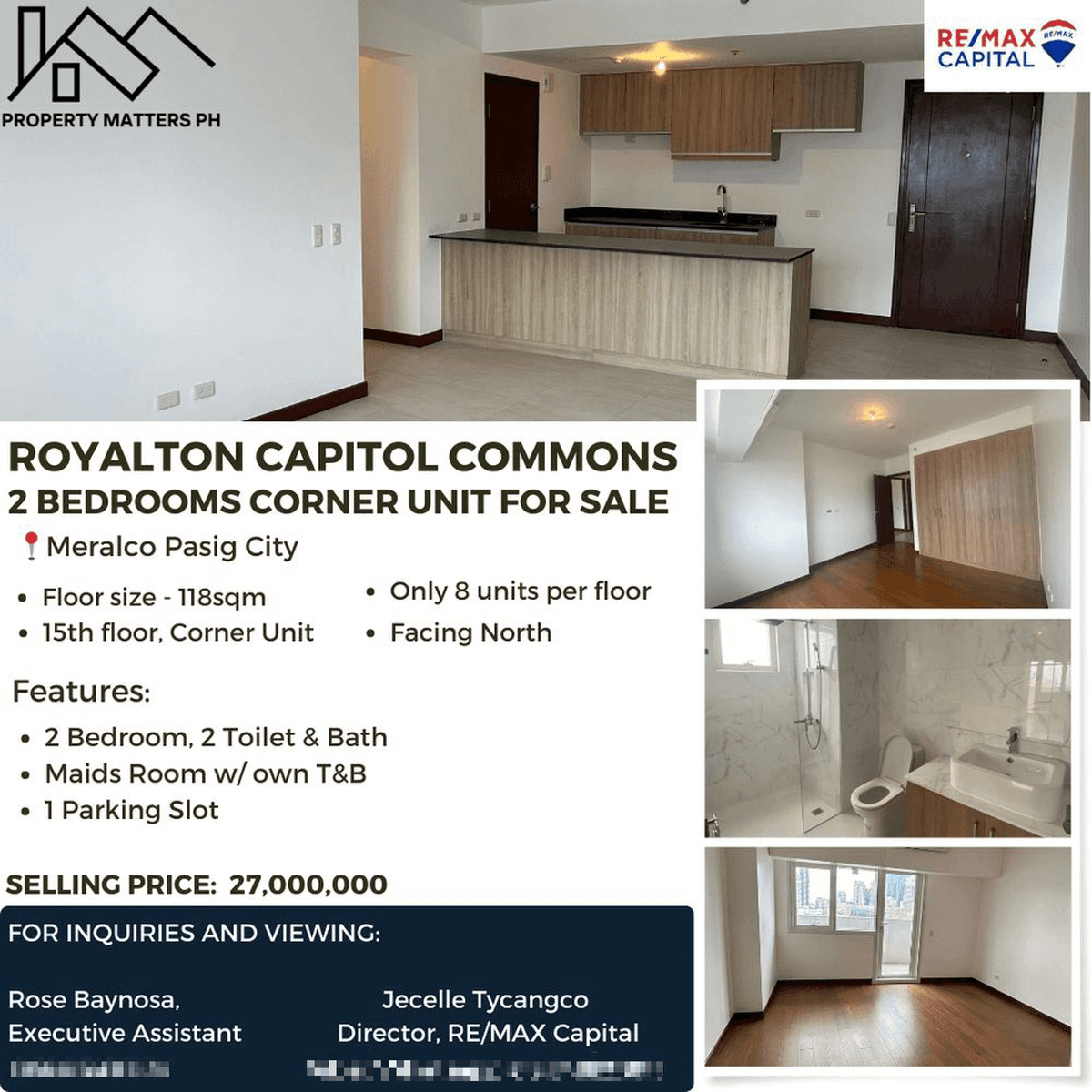 Royalton Capitol Commons 2 Bedrooms Corner Unit for Sale [Condo 🏙️