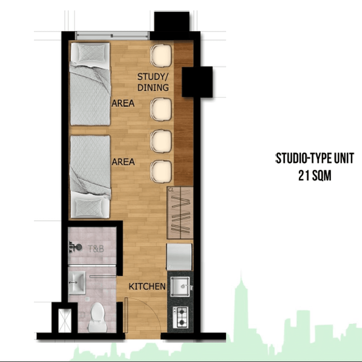 Studio Type Condo Unit Floor Plan | Viewfloor.co