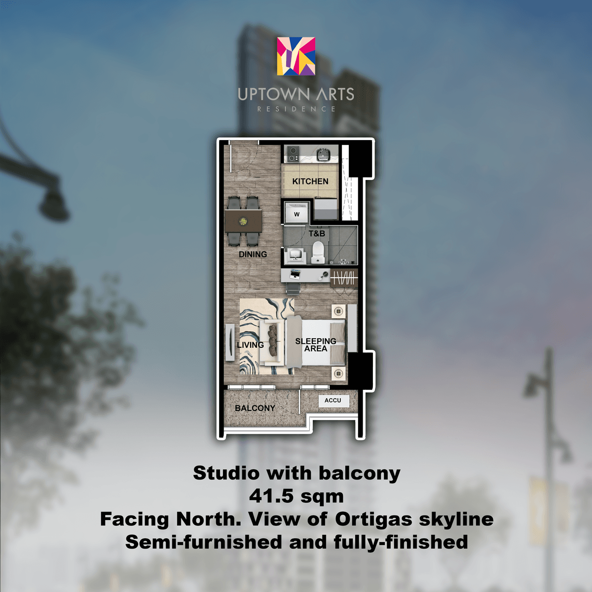 Uptown Arts Studio with balcony Preselling Bgc condo for sale Taguig