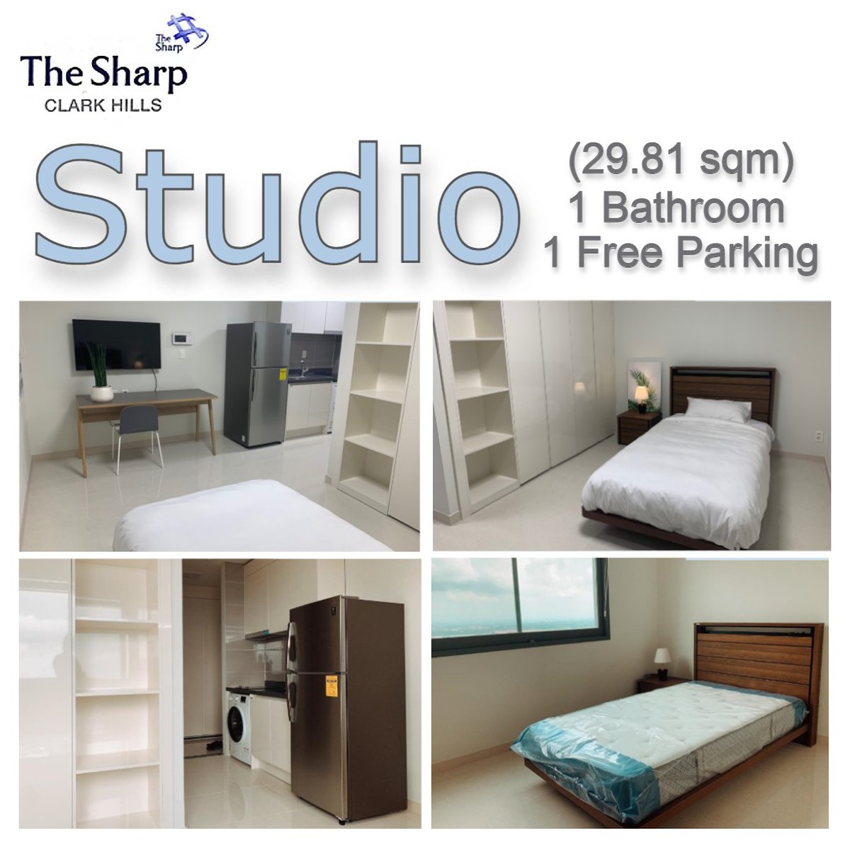 For Rent Studio Unit Condo at The Sharp Clark Hills [Condo 🏙️