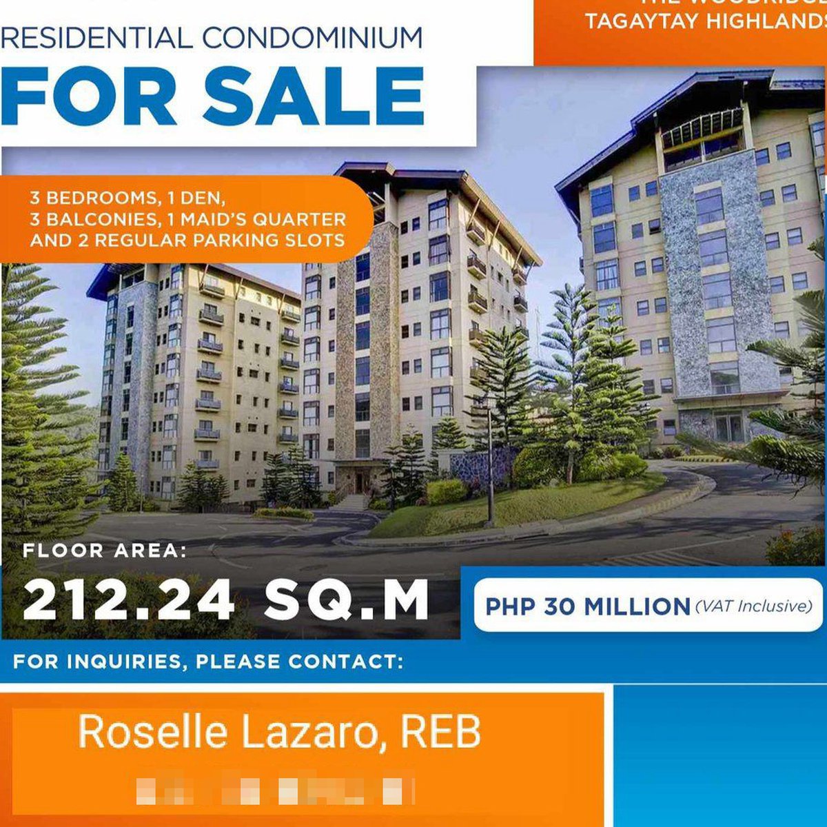 Semi Furnished 3 Bedroom Condo inside Tagaytay Highlands [Condo 🏙️