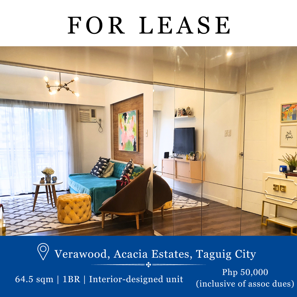FOR LEASE 1 BR Unit Verawood Acacia Estates, Taguig City [Condo 🏙️] (February 2024) in Taguig
