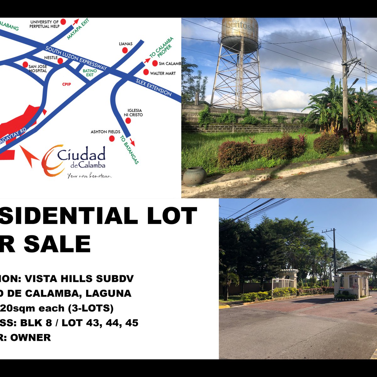 360sqm Residential Lot for Sale in Vista Hills Subdv, Calamba Laguna