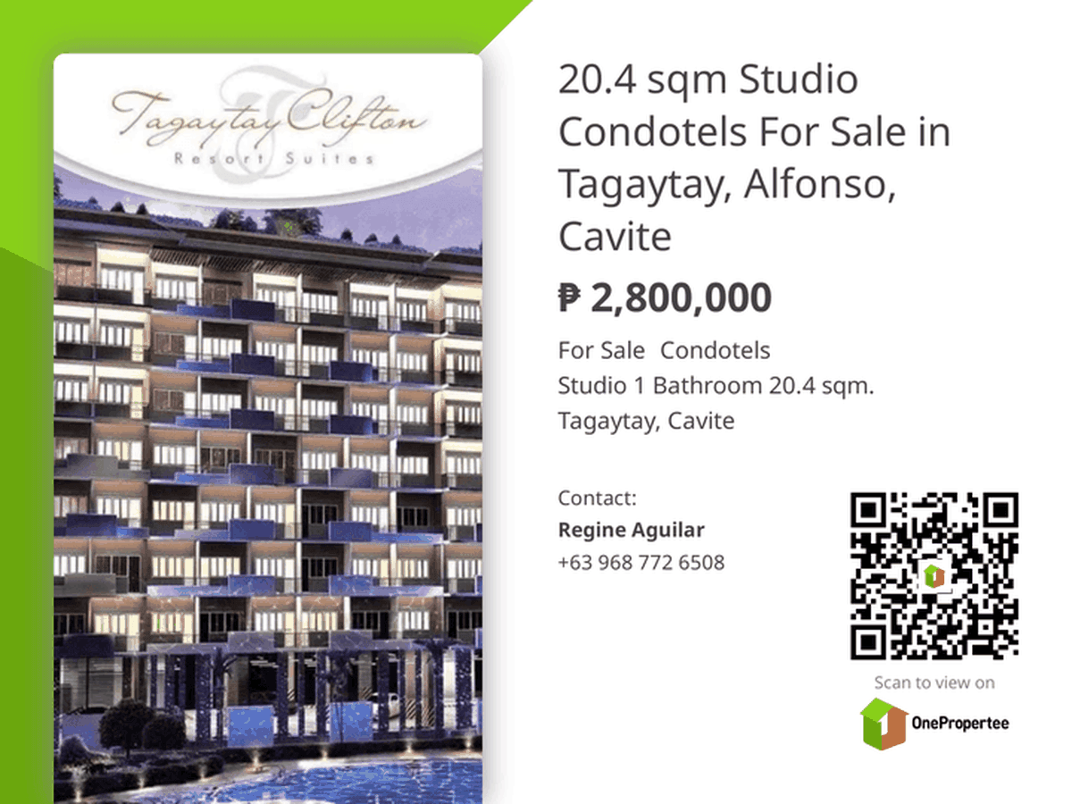 Tagaytay Clifton Resort Suites RESERVE YOURS FOR ONLY 25,000! -  OnePropertee Buyer Community