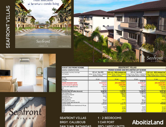 Beachfront condo living at Seafront Villas in San Juan, Batangas