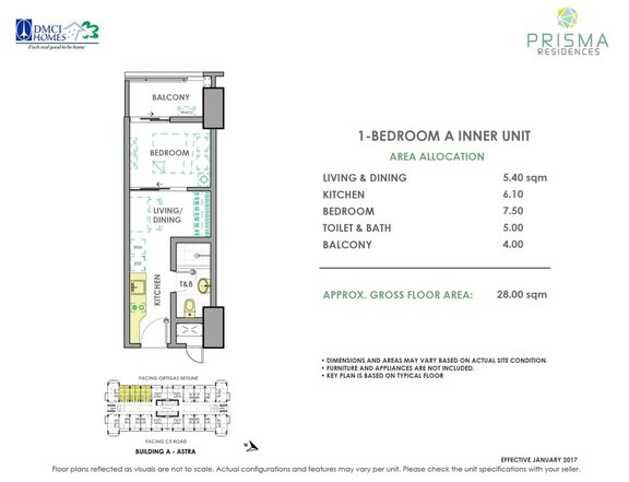 Modern 28 sqm 1-bedroom condo in Pasig's Prisma Residences