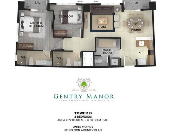 Luxurious 2-Bedroom Condo for Sale in Westside City's Entertainment Hub: Gentry Manor by Megaworld