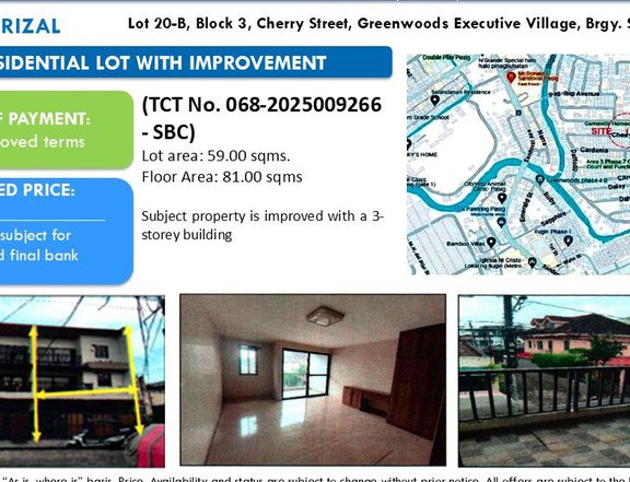 3-Storey House in Greenwoods Executive Village, Cainta, Rizal