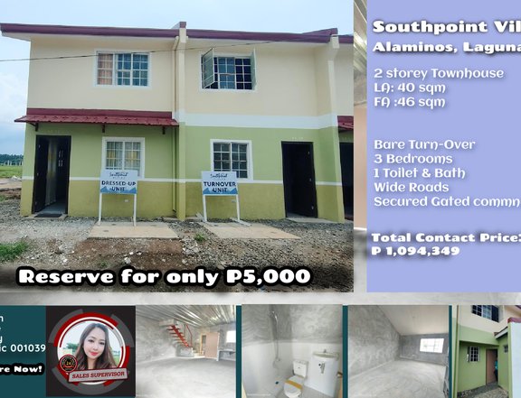 Affordable  2 Storey Townhouse Provision for 3Bedrooms M.A.5,895.57
