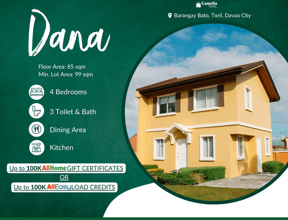 4-bedroom Single Detached House For Sale in Camella Toril Davao City