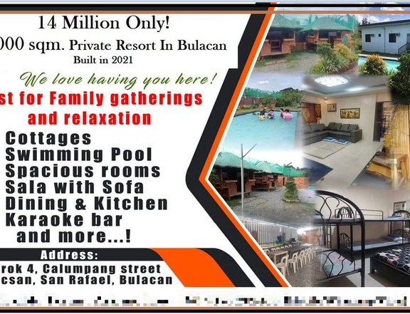 2,000 SQM. NEWLY BUILT PRIVATE RESORT FOR ONLY 14M IN BULACAN