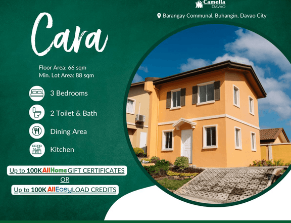 3-bedrooms House and lot For Sale in Camella Davao, Communal, Buhangin