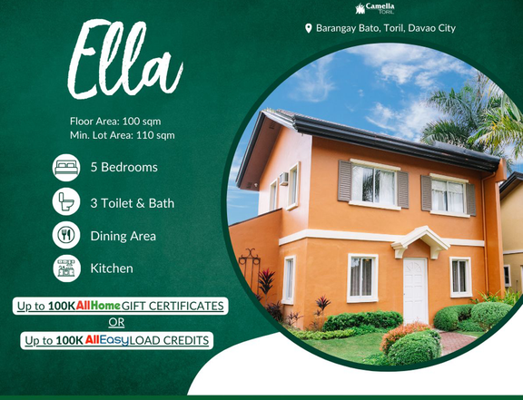 5-bedroom Single Detached House For Sale in Camella Toril, Davao City