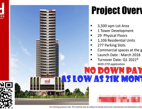 SMDC CONDO NEAR GREENBELT RED RESIDENCE PRE SELLING NO SPOT DOWN