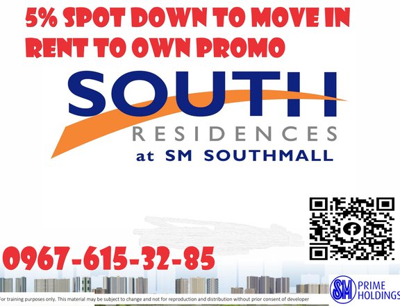 5% SPOT DOWN in SM southmall condo SMDC RENT TO OWN promo terms