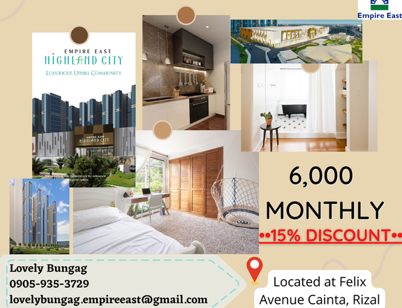 Studio Unit-6k Monthly NO OUTRIGHT DP Pre-selling Condo in the EAST!