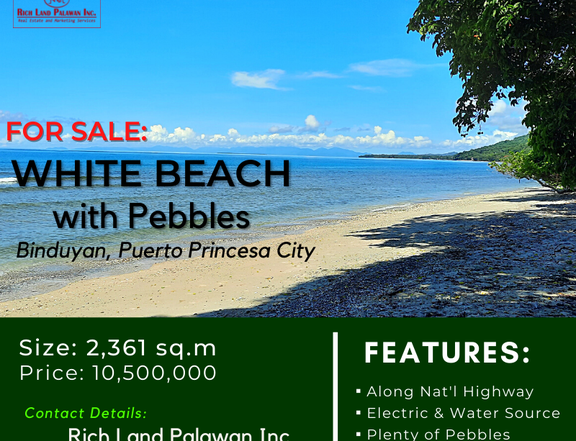White Beach with Pebbles in Puerto Princesa City Palawan