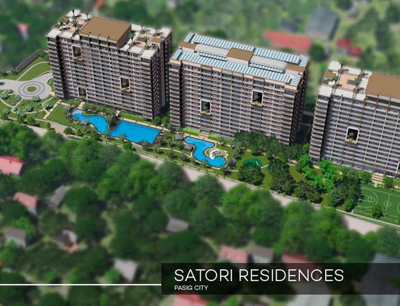 1-Bedroom Condo Unit Overlooking Amenities at Satori Residences in Pasig City, Near SM Aura