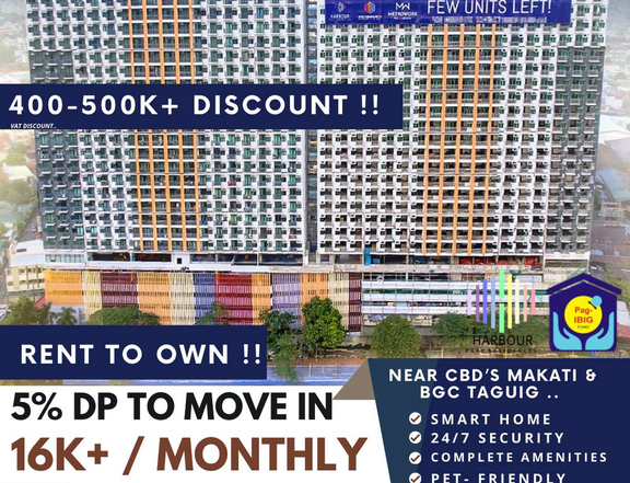 1 BEDROOM WITH BALCONY FOR SALE NEAR BGC MAKATI - PAGIBIG ACCREDITED