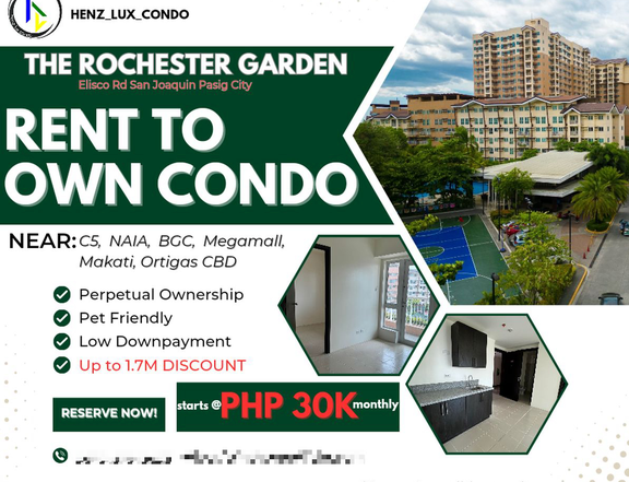 Affordable Rent to Own 1Bedroom Condo in Pasig near BGC Makati Ortigas CBD NAIA C5