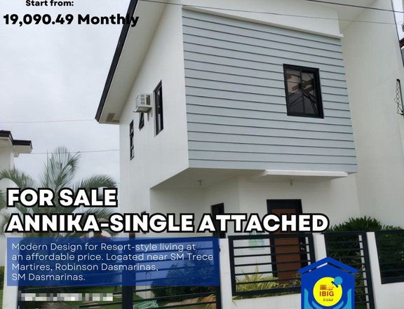 2-bedroom Single Attached House For Sale in Trece Martires Cavite near SM Trece