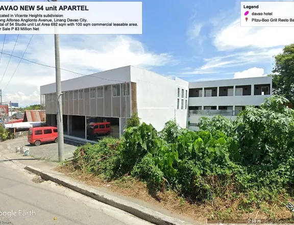 Income-Generating 54-Room Hotel/Apartel (692sqm) For Sale | Vicente Heights, Linang, Davao| P83M NET