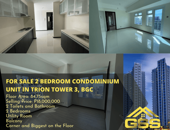 FOR SALE 2 BEDROOM UNIT IN TRION TOWERS 3 BGC