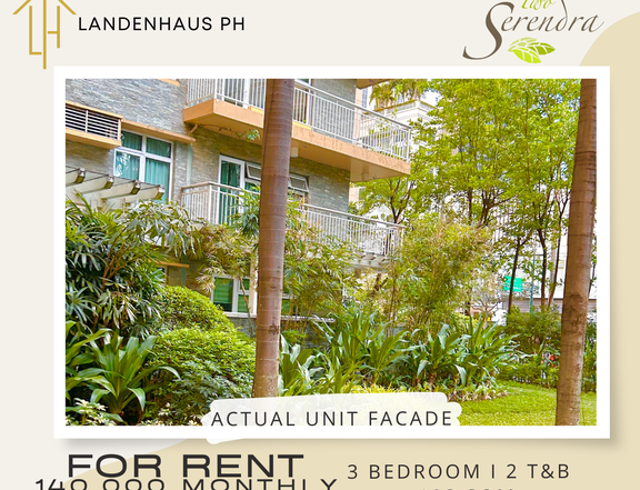 TWO SERENDRA FOR RENT: FULLY FURNISHED ,103 SQM, 3 BR, 2 T&B