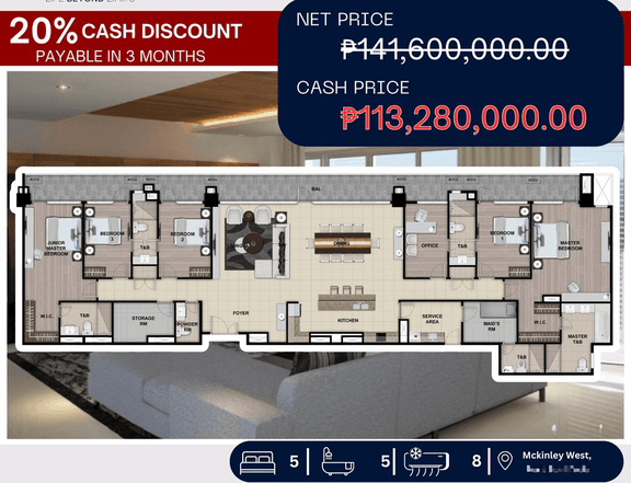 LUXURY 5 BEDROOM PENTHOUSE LOCATED IN FORT BONIFACIO WITH 20% DISCOUNT