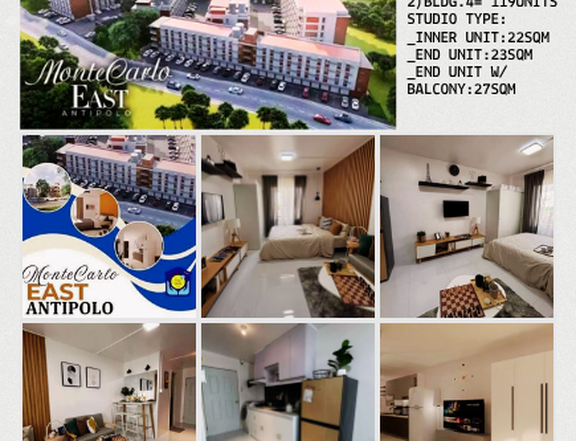 Inner Unit of 22sqm Studio Type Residential Condo (Pre-Selling condo)