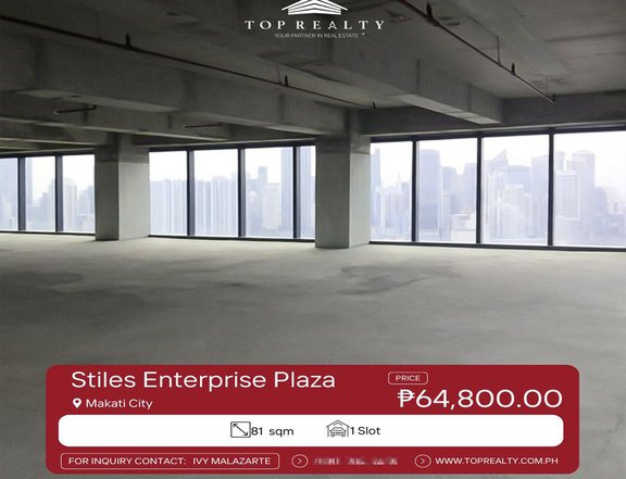For Lease, 81 sqm Bare Office Space in Makati at The Stiles Enterprise