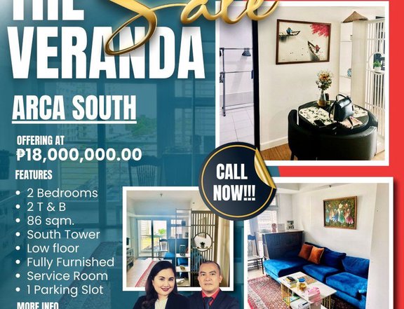 86.00 sqm 2-bedroom Condo For Sale in Arca South, Taguig near BGC