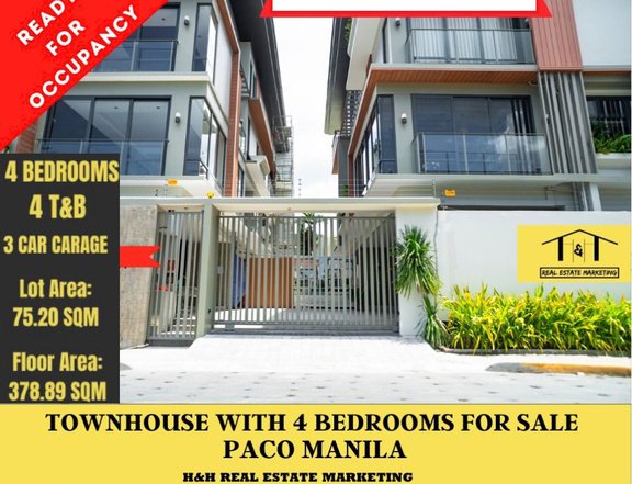 4-BEDROOMS TOWNHOUSE IN PACO MANILA NEAR ROBINSON OTIS AND LANDERS