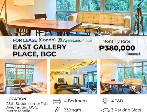 BGC Premium East Gallery Place by Ayala Land Premier - 4 Bedroom at Bonifacio Global City, For Lease