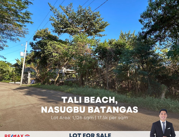 1,126 sqm lot for sale in Tali Beach Nasugbu Batangas @ 17,500 per sqm