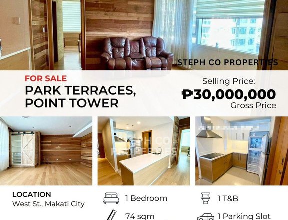 Near Glorietta, Park Terraces, Makati City, for Sale 1 Bedroom Balcony