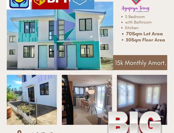 Ready For Occupancy Discounted 3-bedroom Duplex House For Sale thru Pag-IBIG in Calamba Laguna