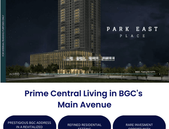 For Sale Premium BGC 3 Bedroom, Park East Place, 32nd, 9th Ave, Taguig