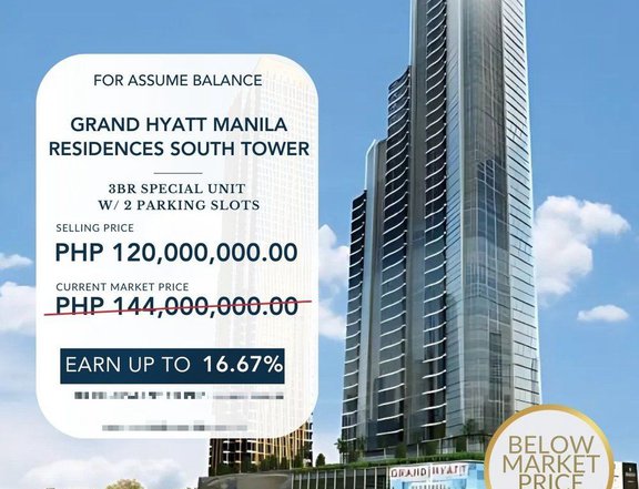 Grand Hyatt Manila Residences Below Market Price Condo Unit 3BR For Sale