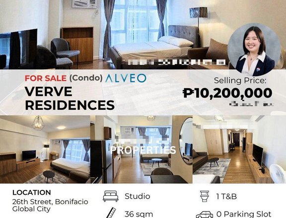 For Sale: BGC Verve Residences, Studio Unit Fully Furnished One Two Maridien, Serendra, Park East