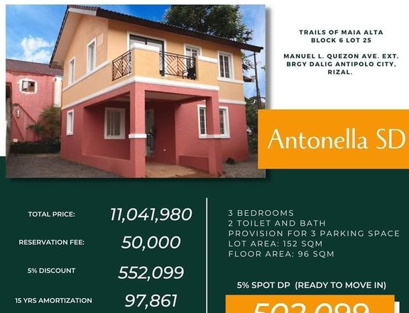 HOUSE AND LOT FOR SALE IN MAIA ALTA ANTIPOLO CITY