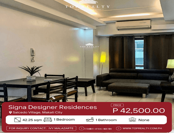 1BR Fully Furnished Condo for Rent in Signa Designer Residence Makati