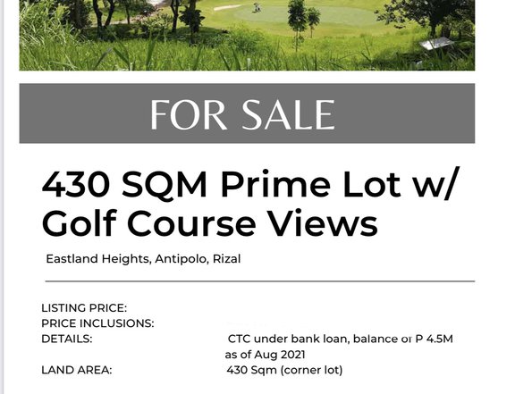 Prime Single-Loaded End Lot Backing the Golf Course For Sale